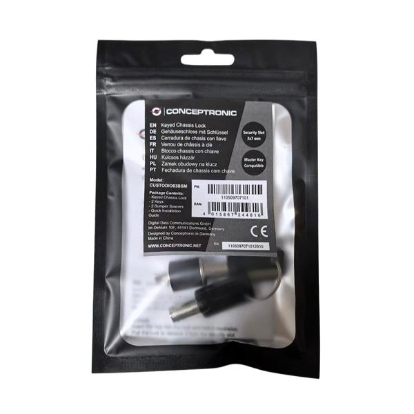 Lucchetto per Notebook Conceptronic KEYED CHASSIS LOCK STANDARD - SKU: CUSTODIO03BSM - Immagine 7