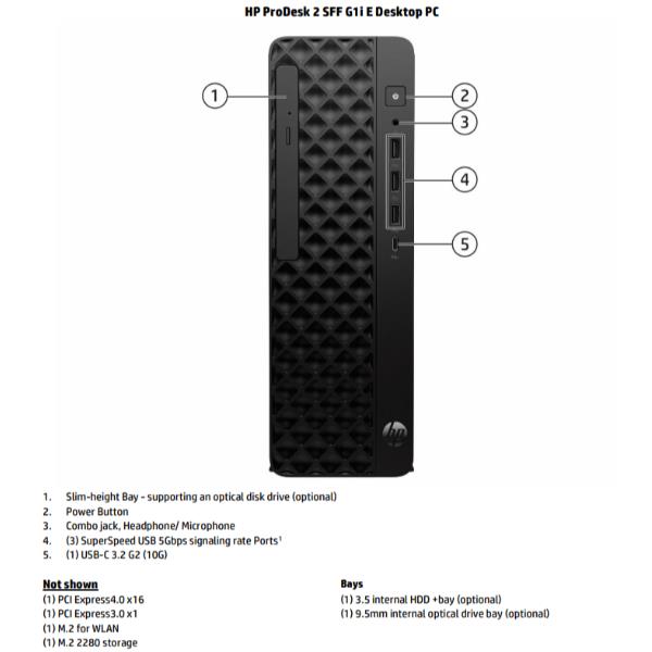 PC Desktop HP ProDesk 2 SFF G1i E - Intel Core i5-14400, 8GB RAM, SSD 512GB - SKU: D5BJ7AT - Immagine 4