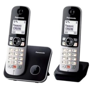 Telefono Cordless Panasonic KX-TG6852JTB Duo 2 Portatili Nero