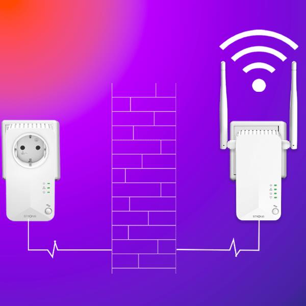 Adattatori Powerline Strong Wi-Fi 600 kit 3x - 2 Porte LAN, Bianco - immagine 2