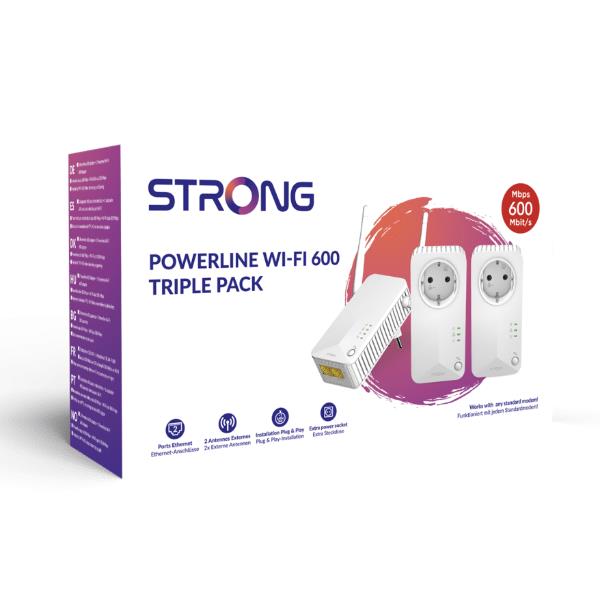 Adattatori Powerline Strong Wi-Fi 600 kit 3x - 2 Porte LAN, Bianco - immagine 7