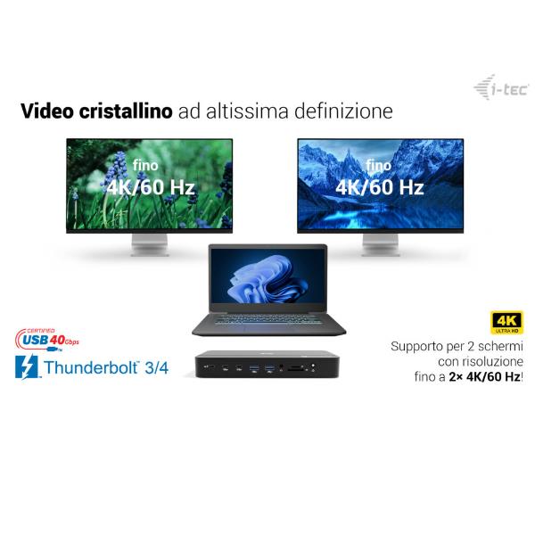 Docking Station I-Tec Thunderbolt 4 3 Display PD140W - SKU: TB5TRIPLEM2PDIT - Immagine 12