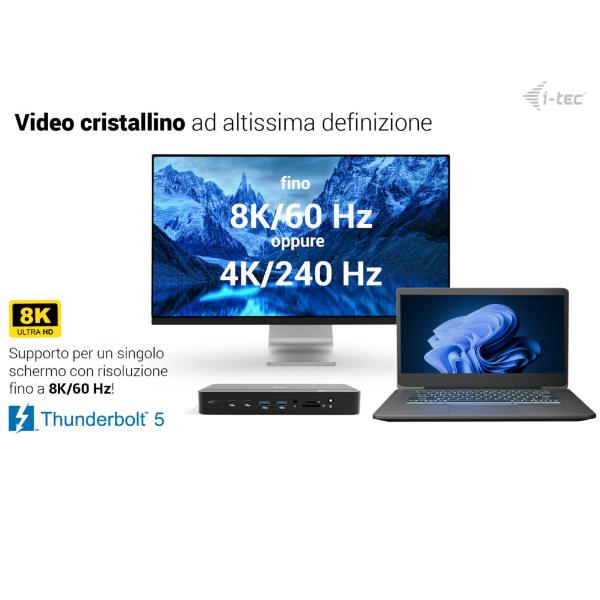 Docking Station I-Tec Thunderbolt 4 3 Display PD140W - SKU: TB5TRIPLEM2PDIT - Immagine 5