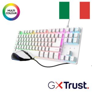 Tastiera Gaming Trust GXT798W 2-in-1 Bianca con Retroilluminazione USB IT - SKU: 25956