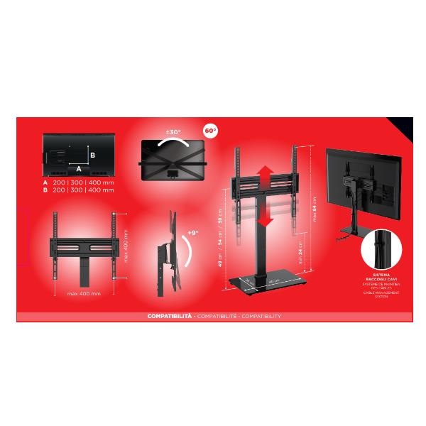 Staffa per Monitor Meliconi Table 400 per Schermi fino a 60 - SKU: 480815 - Immagine 2