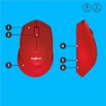 Mouse Wireless Logitech M330 Rosso Silenzioso Ergonomico