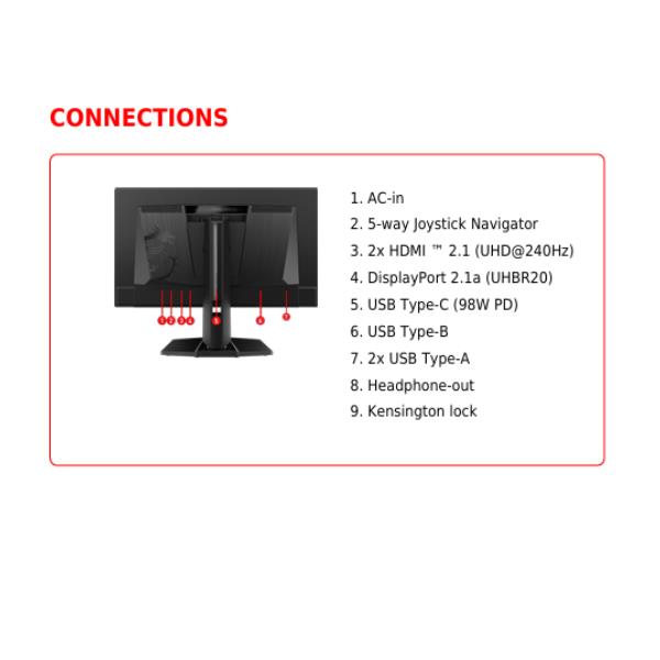 Monitor MSI MAG 272UP QD-OLED 26.5 4K 3840x2160 - SKU: 9S6-3CD79A-082 - Immagine 3