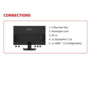 Monitor MSI PRO MP241W 23.8 VA Full HD per Ufficio - SKU: 9S6-3PE1CH-027
