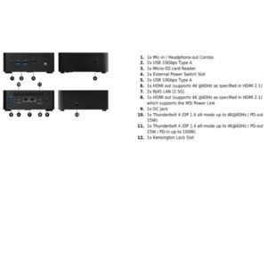 Mini PC MSI CUBI NUC 1MG Intel Core 3 8GB RAM 512GB SSD - SKU: 9S6-B0B111-093