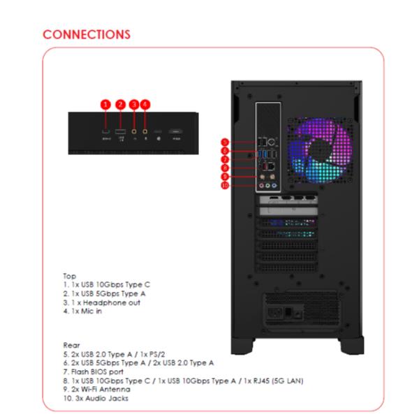 Workstation MSI MPG INFINITE X3 AI 2-881EU - Intel Core Ultra 7, 32GB RAM, RTX 5070 TI - SKU: 9S6-B94211-881 - Immagine 2