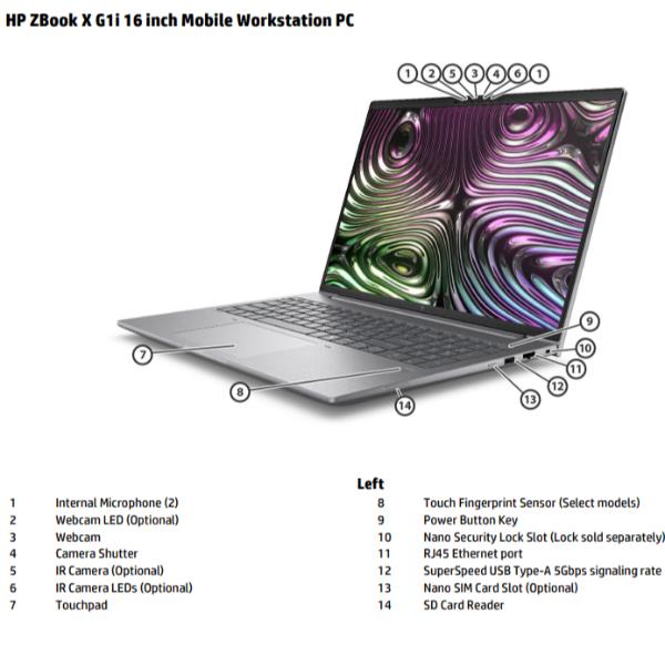 Workstation Portatile HP ZBook X G1i 16" Intel Ultra 7 RTX PRO 2000 32GB 1TB Win11 Pro AI PC - immagine 4