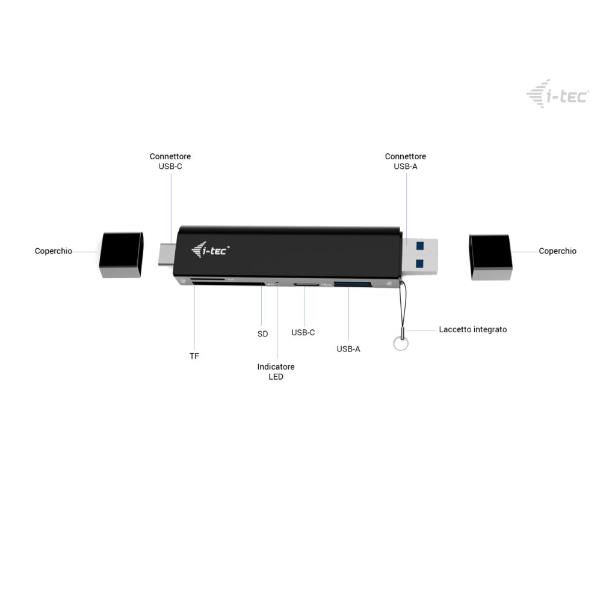 Lettore Memory Card I-Tec USB 3.1 Nero Esterno - SKU: CAUSBSD - Immagine 3