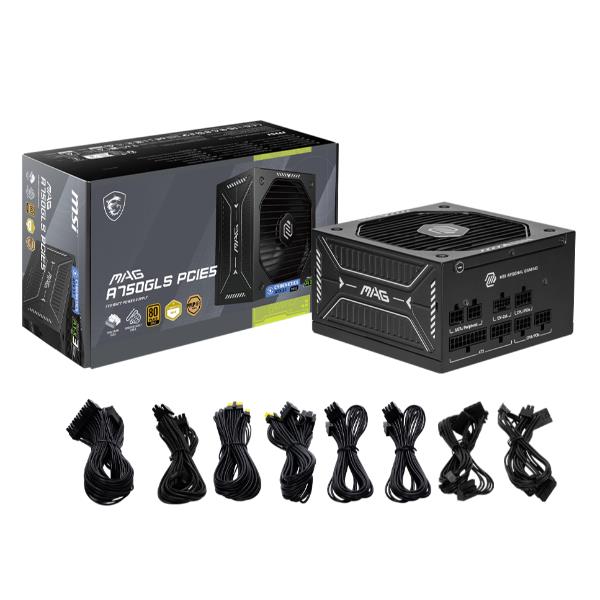 Alimentatore MSI MAG A750GLS PCIE5 750W 80 Plus Gold Modulare - immagine 3