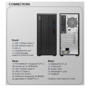 PC MSI PRO DP180 AI Intel Core Ultra 7 16GB RAM 1TB SSD RTX 5070