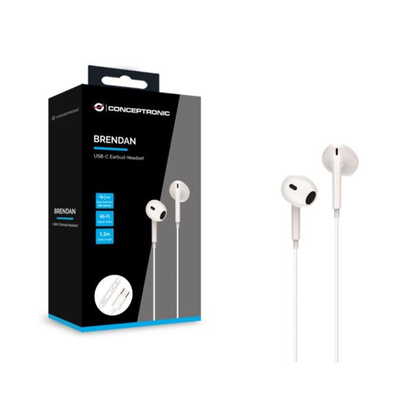 Auricolari USB-C Conceptronic con Microfono e Noise Canceling Bianchi - immagine 3