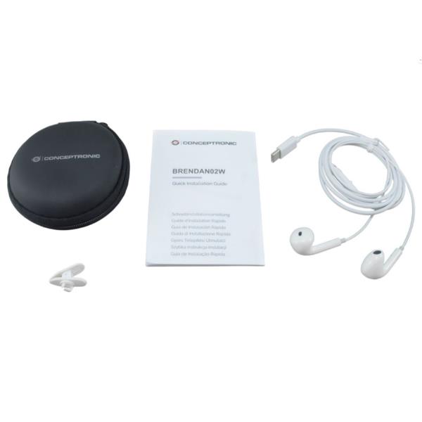 Auricolari USB-C Conceptronic con Microfono e Noise Canceling Bianchi - immagine 4