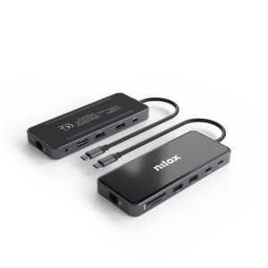 Docking Station USB-C Nilox DOCKING DESK 12-in-1 Grigio Alluminio