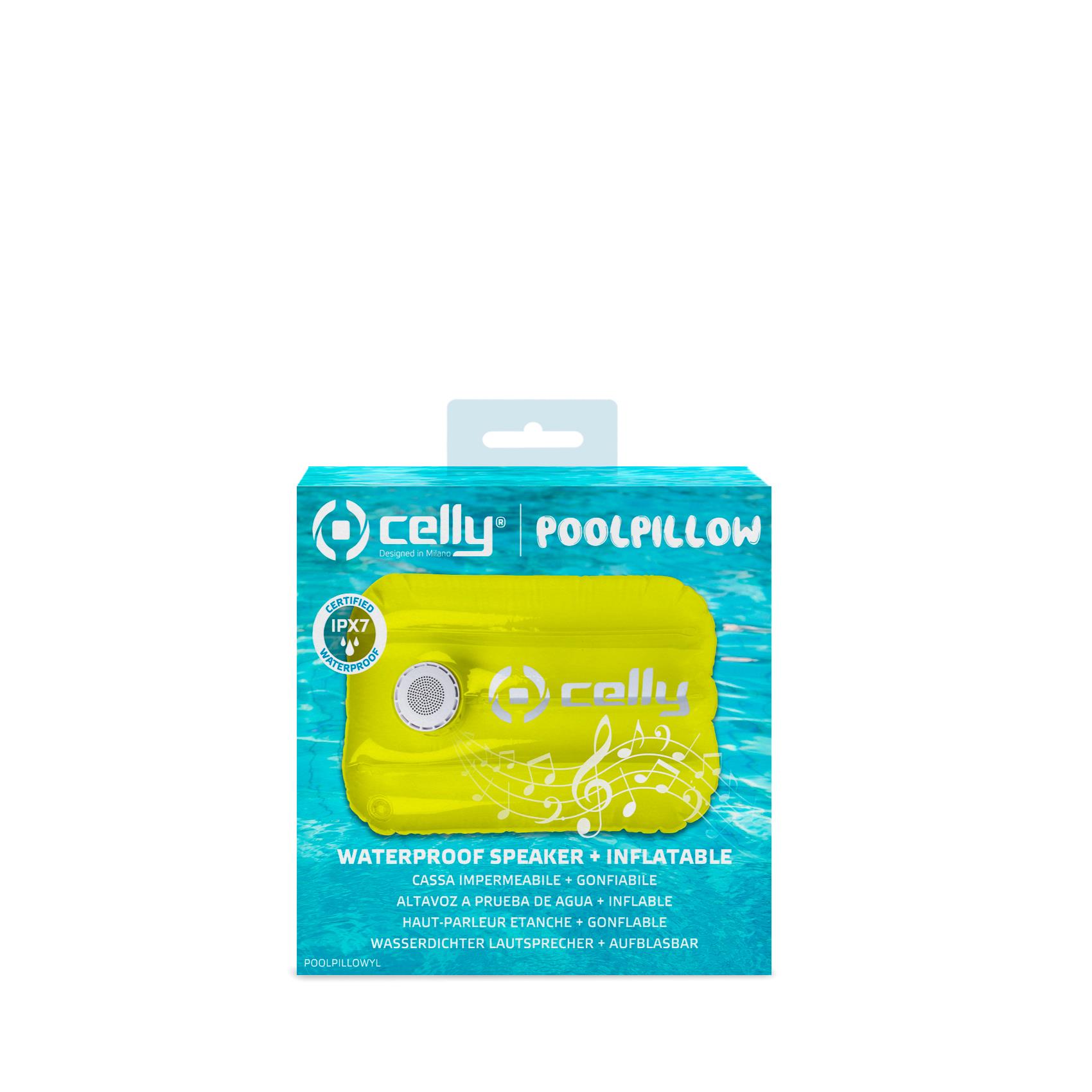 Speaker Bluetooth Celly POOLPILLOW 3W Impermeabile Giallo - immagine 7