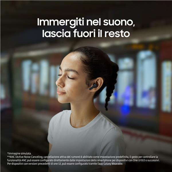 Auricolari Wireless Samsung Galaxy Buds3 FE Nero con ANC - SKU: SM-R420NZKAITV - Immagine 2