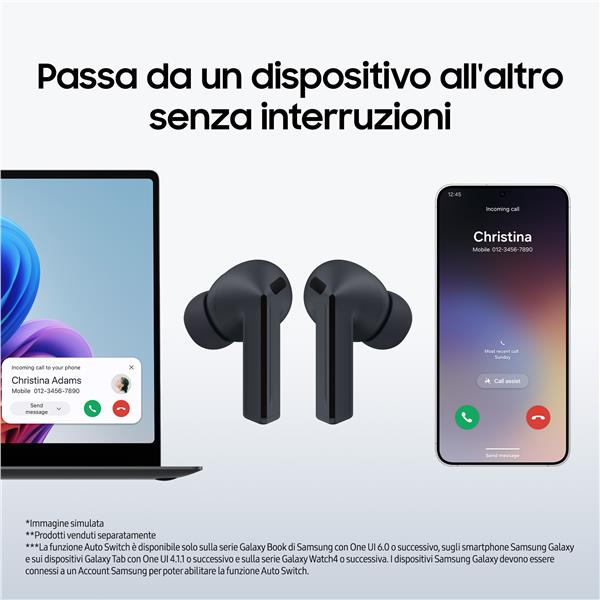 Auricolari Wireless Samsung Galaxy Buds3 FE Nero con ANC - SKU: SM-R420NZKAITV - Immagine 7