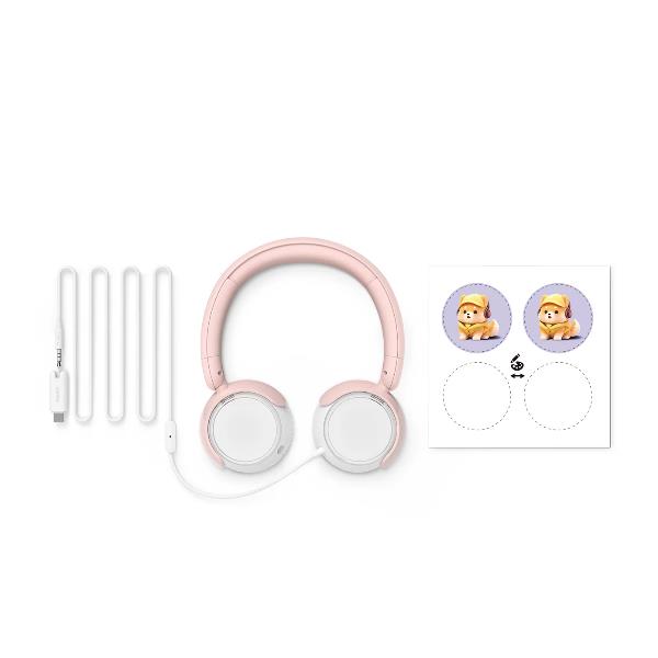 Philips CUFFIA ON-EAR CABLATA PER BAMBINI MICROFONO USB-C/3.5MM - ROSA - Cuffie e Auricolari