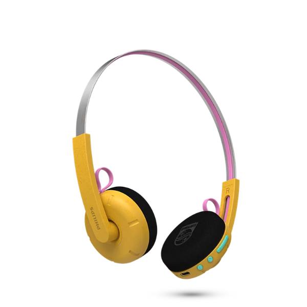Cuffie On-Ear Wireless Philips The Ringo Duo Bluetooth Giallo con Microfono - SKU: TAMS1YL/00 - Immagine 4