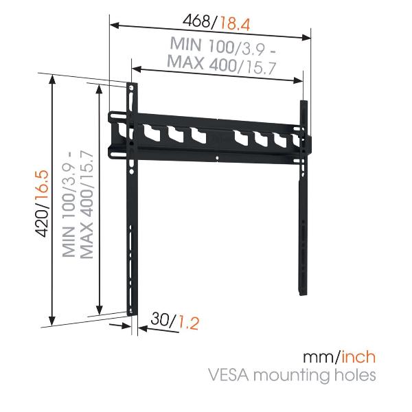 Staffa TV Vogels MA 3000 Fissa per Schermi 32"-65" fino a 60kg - immagine 3