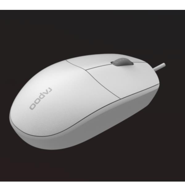 Mouse Rapoo N100 Ottico Fila USB Bianco Ergonomico