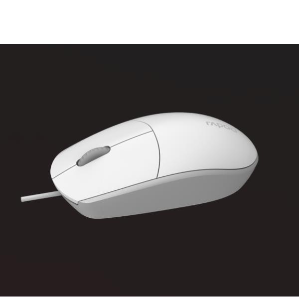 Mouse Rapoo N100 Ottico Fila USB Bianco Ergonomico - immagine 2