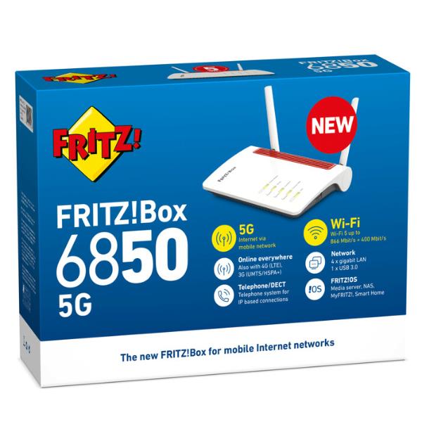 Router Fritz! FRITZ!Box 6850 5G con Slot SIM e 4 Porte LAN - immagine 2