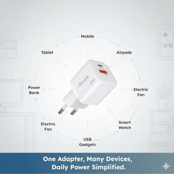 Caricabatterie da Parete EQUIP 2 Porte 20W GaN USB PD per Smartphone - SKU: 245526 - Immagine 7