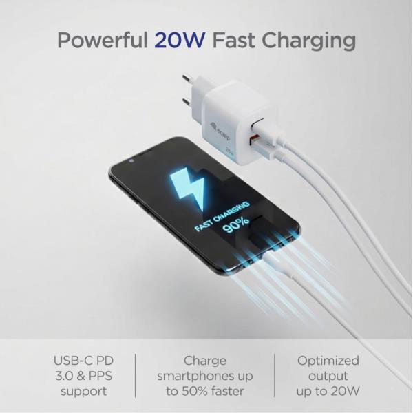 Caricabatterie da Parete EQUIP 2 Porte 20W GaN USB PD per Smartphone - SKU: 245526 - Immagine 9