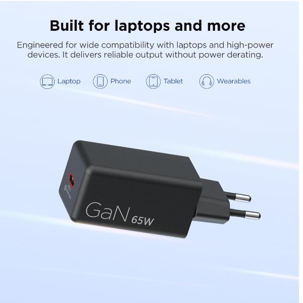 Alimentatore Lenovo 65W Mini USB-C GaN Nero per Notebook - SKU: 40AW65WBEU - Immagine 4