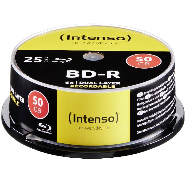 Supporti BD-R Intenso 50GB 4X 25 Pezzi Dual Layer