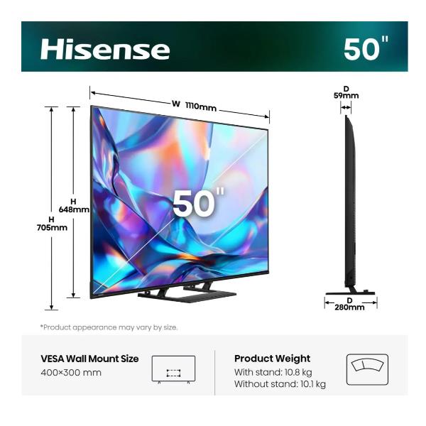 TV Hisense 50A79S QLED 4K Smart VIDAA 50 UHD - SKU: 50A79S