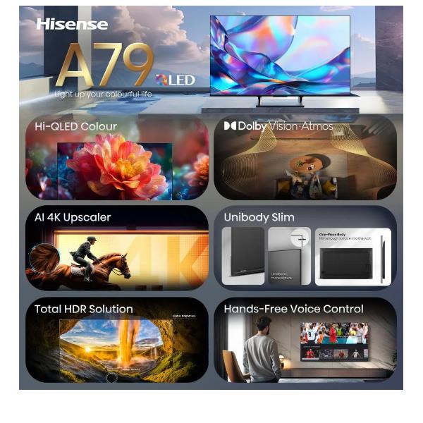 TV Hisense 50A79S QLED 4K Smart VIDAA 50 UHD - SKU: 50A79S - Immagine 6
