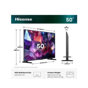 TV Hisense 50E7S Pro QLED 4K 144Hz Smart VIDAA 50 - SKU: 50E7S-PRO