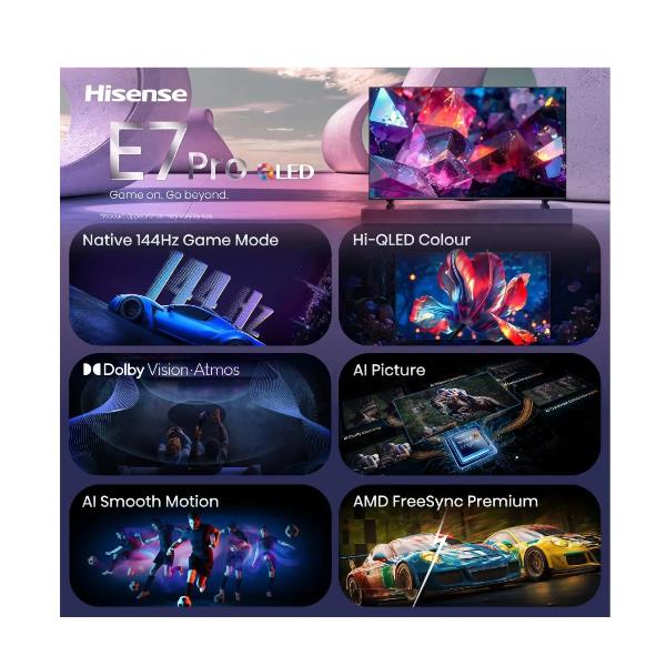 TV Hisense 50E7S Pro QLED 4K 144Hz Smart VIDAA 50 - SKU: 50E7S-PRO - Immagine 10