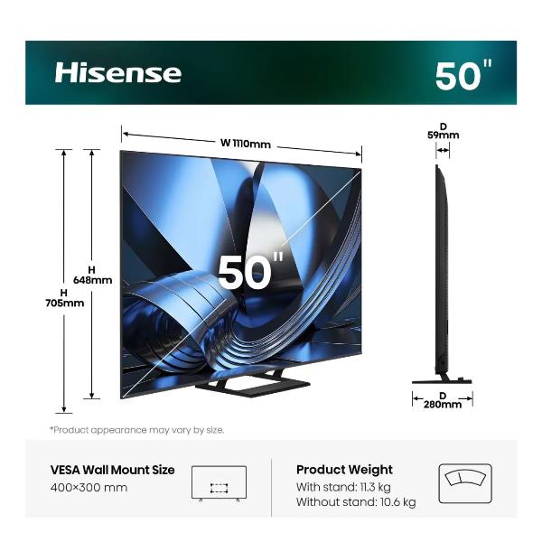 TV Hisense 50U79SE Mini LED 4K 144Hz Smart VIDAA 50 Pollici - SKU: 50U79SE