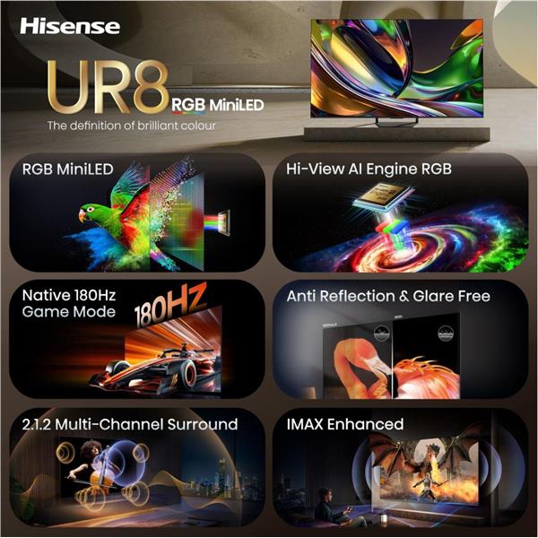 TV Hisense 55UR8S 55 4K Mini LED Smart VIDAA 180Hz - SKU: 55UR8S - Immagine 10