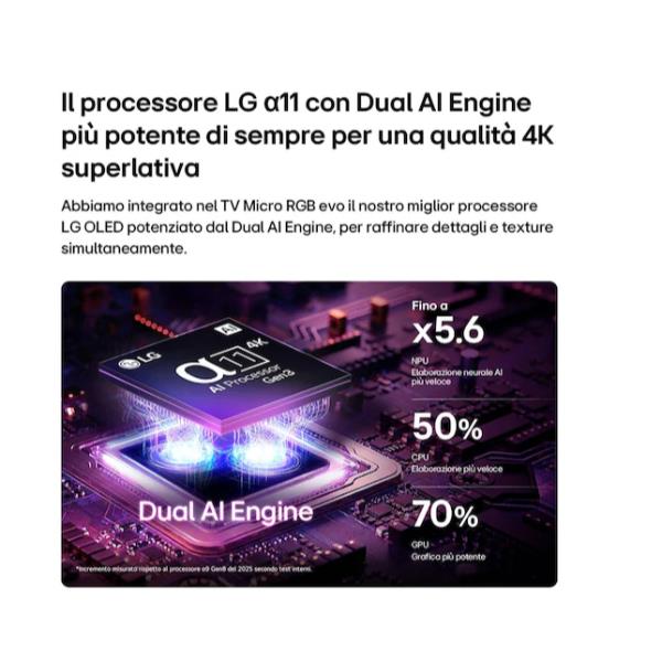 TV LG 75 EVO AI 4K UHD WebOS26 con 96 Micro RGB - SKU: 75MRGB96B6B.API - Immagine 2