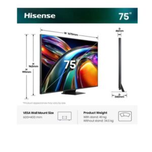 TV Hisense 75UR9S Mini LED 4K 75 Smart VIDAA 180Hz - SKU: 75UR9S