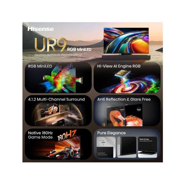 TV Hisense 85UR9S 85 Mini LED 4K UHD Smart VIDAA 180Hz - SKU: 85UR9S - Immagine 14