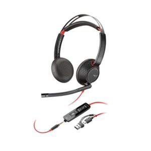 Cuffie Stereo Poly HP Blackwire 5220 con Microfono per Ufficio