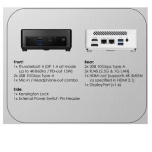 Mini PC MSI CUBI 5 Intel Core 3 8GB RAM 512GB SSD