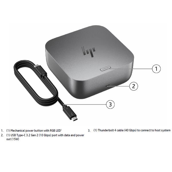 Docking Station HP Thunderbolt 4 100W G6 - Espansione Porte Notebook - SKU: 9X472UT/ABB - Immagine 4