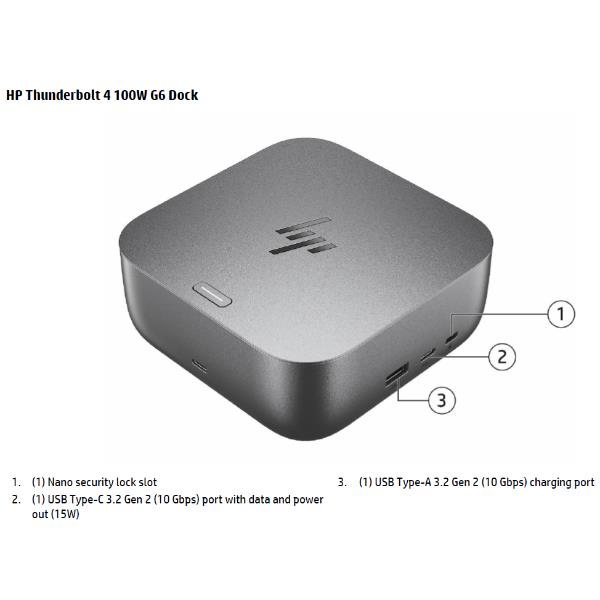 Docking Station HP Thunderbolt 4 100W G6 - Espansione Porte Notebook - SKU: 9X472UT/ABB - Immagine 6