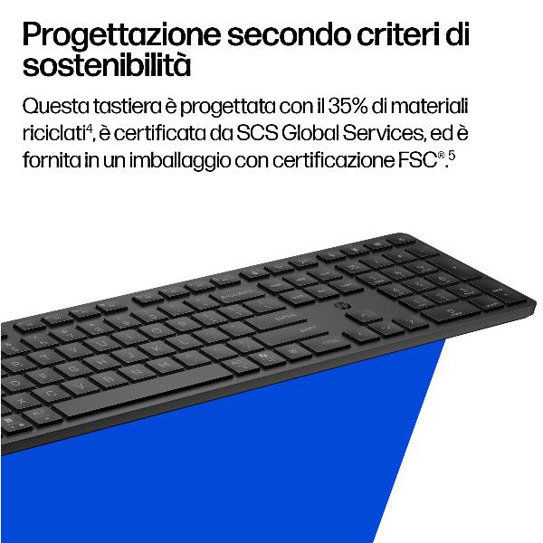 Tastiera Wireless HP Multi-Device con Mouse Nero per Ufficio - SKU: BD5F4AA - Immagine 2