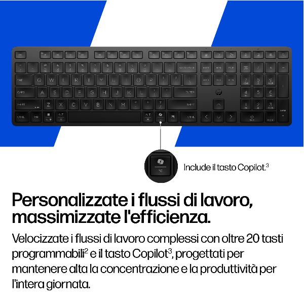 Tastiera Wireless HP Multi-Device con Mouse Nero per Ufficio - SKU: BD5F4AA - Immagine 5
