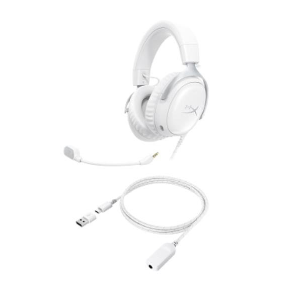 Cuffie Gaming HyperX Cloud III Bianche con Noise Canceling - SKU: BS7C1AA - Immagine 6